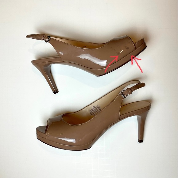Nine West Gabrielle Platform Slingback Patent Pump Heels 7.5 - Picture 11 of 11